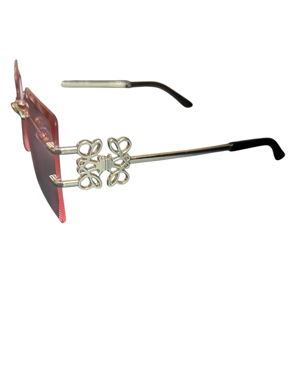 Loewe-Rimless Hexagon Sunglasses in Pink Gradient with Gold Bridge